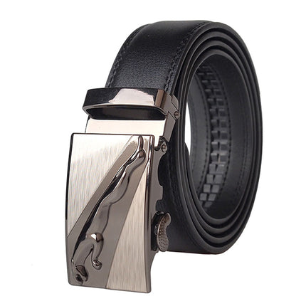 Automatic Buckle Cowhide Leather Belt - Wnkrs