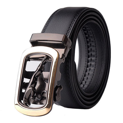 Automatic Buckle Cowhide Leather Belt - Wnkrs