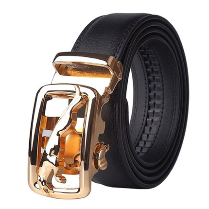 Automatic Buckle Cowhide Leather Belt - Wnkrs