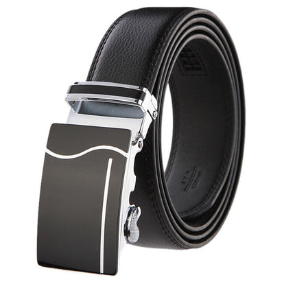 Automatic Buckle Cowhide Leather Belt - Wnkrs