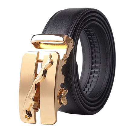 Automatic Buckle Cowhide Leather Belt - Wnkrs