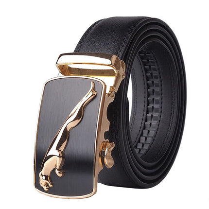 Automatic Buckle Cowhide Leather Belt - Wnkrs