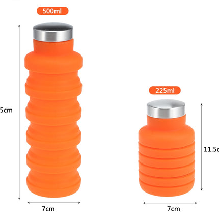 500ML Portable Silicone Water Bottle Retractable Folding Coffee Bottle Outdoor Travel Drinking Collapsible Sport Drink Kettle - Wnkrs