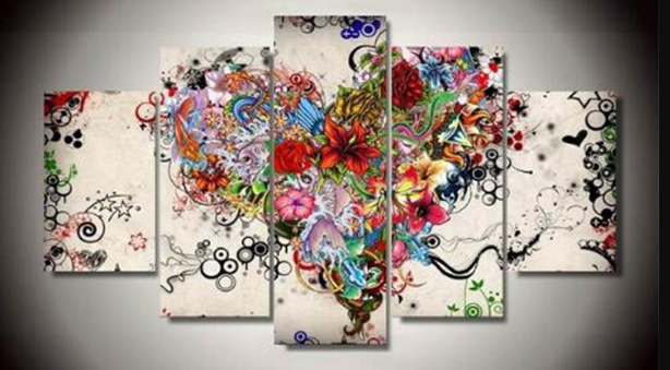 XXL Diamond Painting - Multi-Bild Herz der Blume - Wnkrs