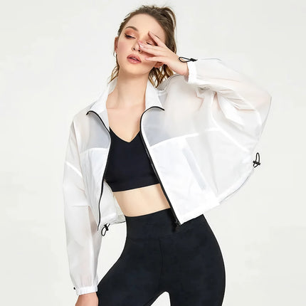 Veste de sport légère pour femme – Haut de yoga et de course à séchage rapide avec fermeture éclair