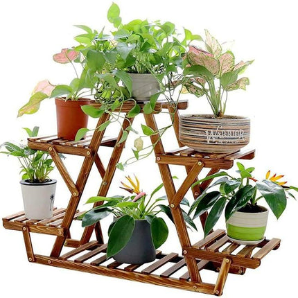 6 Tiered Wood Plant Stand - Wnkrs