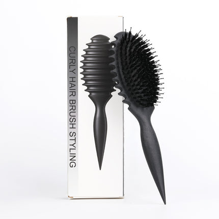 Brosse à cheveux démêlante en poils de sanglier pour définir les boucles