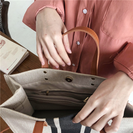 Bolso tote de lona informal para mujer