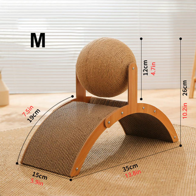 Tablero rascador para gatos resistente al desgaste y pelota de cuerda de sisal