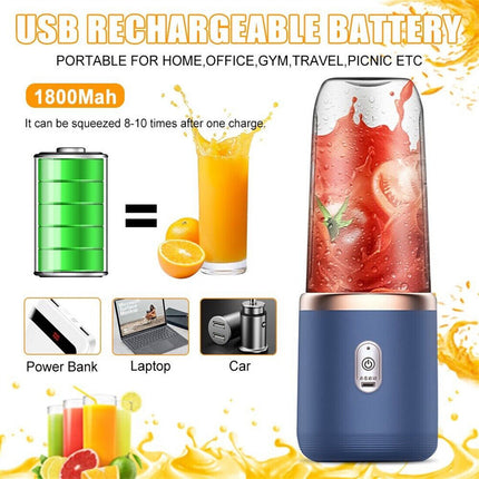 Electric Juice Maker Portable Blender Smoothie Mini Juicer Fruit Machine 400ml - Wnkrs