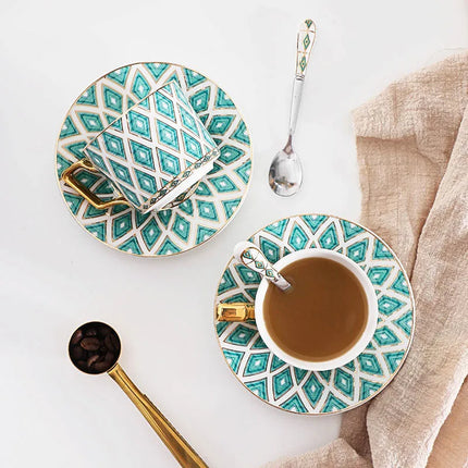 Elegant Green Ceramic Tea Set