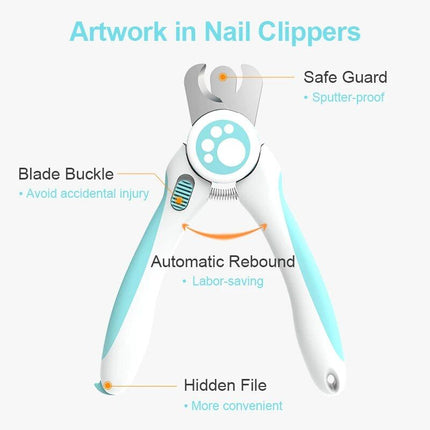 Easy-Grip Pet Nail Clippers for Dogs & Cats - Wnkrs