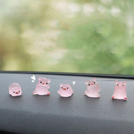 Cute Resin Piggy Decoration for Console & Rearview Mirror - Wnkrs