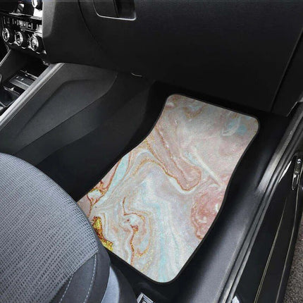 Luxe Pink Gold Liquid Marble Car Floor Mats (Full Set of 4) - Wnkrs