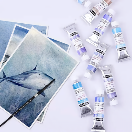 Premium 5-Color Tubular Watercolor Paint Set - Master-Level Quality