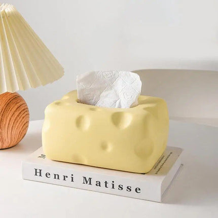 Cheese-Themed Ceramic Tissue Box - Cute and Practical Home Accessory - Wnkrs