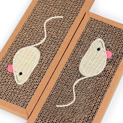 Sisal Mice Cat Scratcher – Durable Corrugated Cardboard Pad for Cats