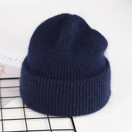 Bonnet unisexe en fourrure de lapin véritable, 9 couleurs, tricoté – Chaud et élégant pour hommes et femmes