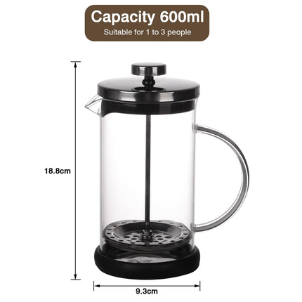 Cafetera francesa portátil de 600 ml