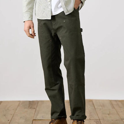 Pantalones cargo tácticos de corte recto y holgados para hombre de otoño