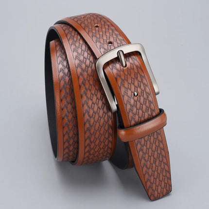 Ceinture tressée vintage de luxe en relief