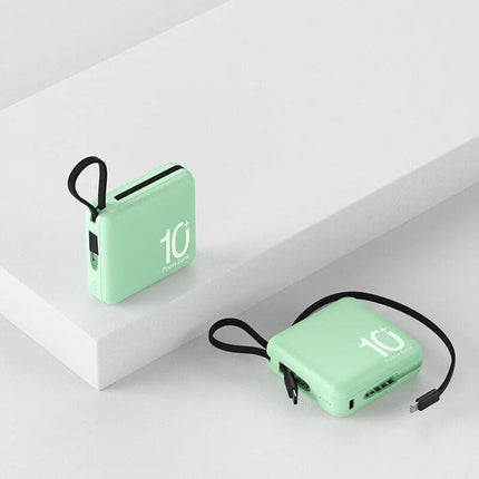 Ultra-Compact 10000mAh Dual-Cable Power Bank - Wnkrs