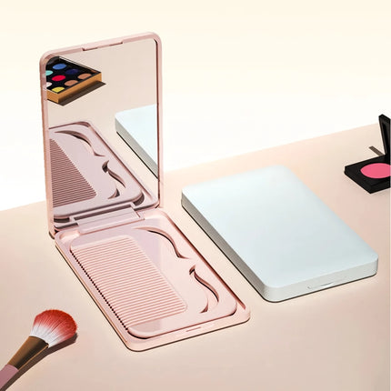 Miroir de maquillage de voyage portable avec ensemble de peignes