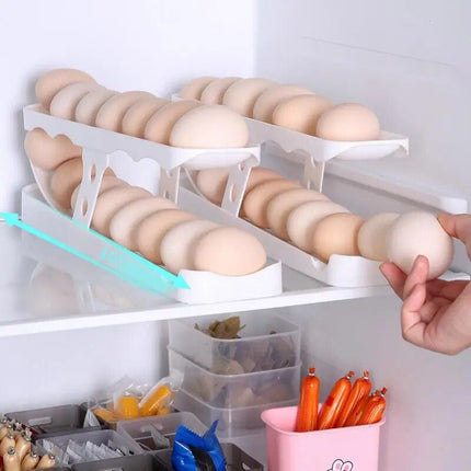 Modern ABS Egg Slider Organizer: Space-Saving Refrigerator Egg Dispenser - Wnkrs