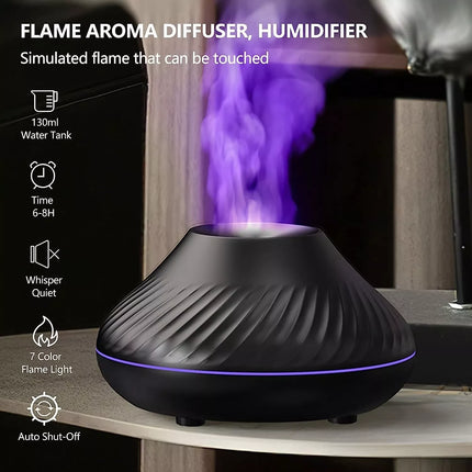 Diffuseur d'aromathérapie portable USB de 130 ml avec veilleuse à flamme colorée