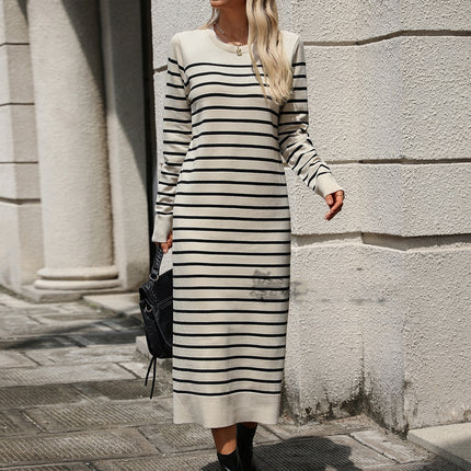 Women's Knitwear Striped Dress Fashion Dress