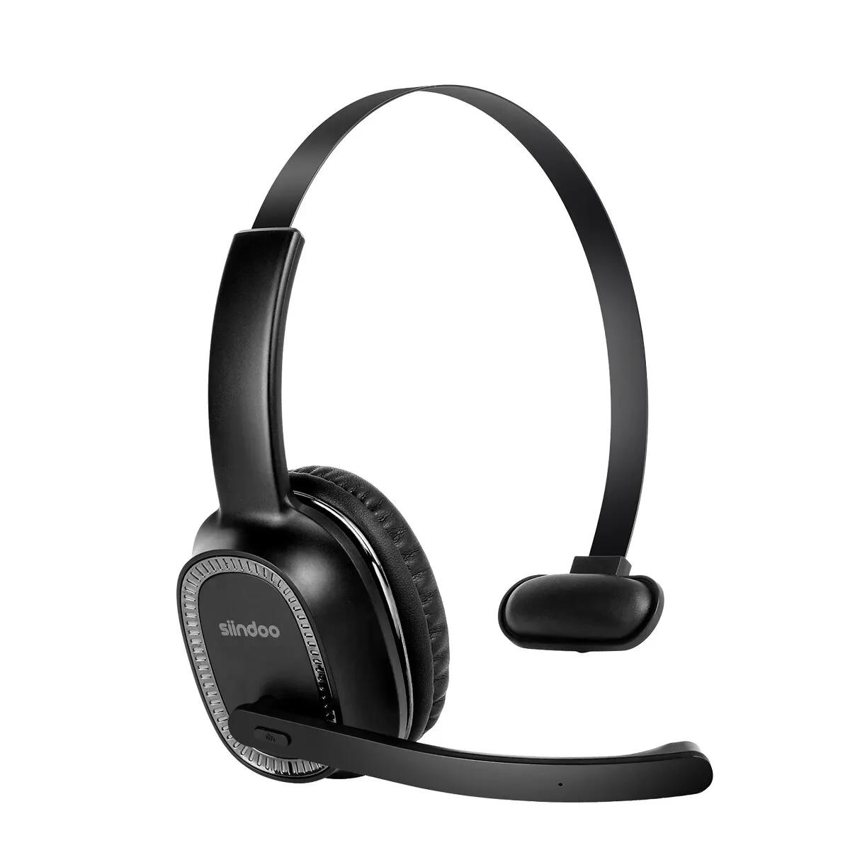 Wireless Call Center Headset with Noise Cancelling Mic & Bluetooth 5.2