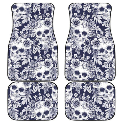 Chic Skull Floral Car Floor Mats - Wnkrs