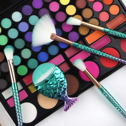 10Pcs Mermaid Style Makeup Brush Set - Wnkrs