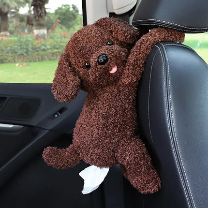 Cute Cartoon Car Tissue Box Creative Lovely Rabbit Short Plush Tissue Box Holder for Car Armrest Box Car Seat Tissue Box - Wnkrs