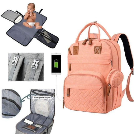 Multifunctional Diaper Bag Backpack with Changing Station - Waterproof, Spacious, and Versatile for Modern Parents - Wnkrs