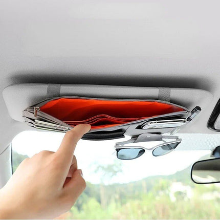 Multi-Pocket Car Sun Visor Organizer with Pen Holder - Wnkrs