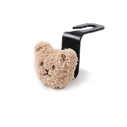 Cute Plush Bear Car Seat Back Hook with Decorative Pendant - Wnkrs