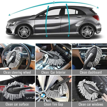 Compact Multi-Functional Car and Home Duster with Microfiber Head - Wnkrs