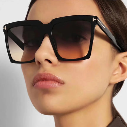 Chic Oversized Square Sunglasses for Women - UV400 Gradient Lenses