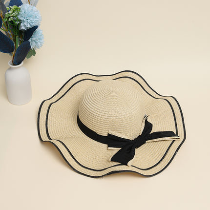 Sombrero de paja con lazo para el sol