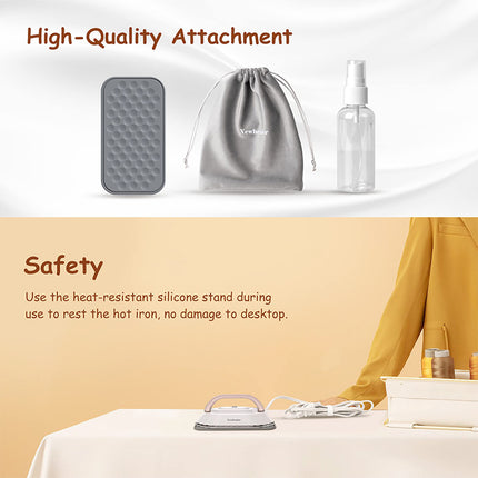 Compact Dual-Voltage Mini Travel Iron with Ceramic Panel & Garment Steamer