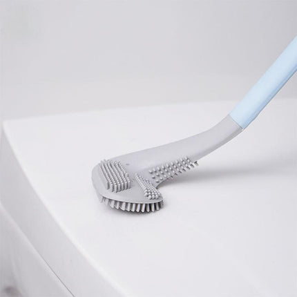 Brosse de toilette en silicone à long manche pliable et antidérapante