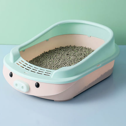 Caja de arena para gatos semicerrada de gran tamaño