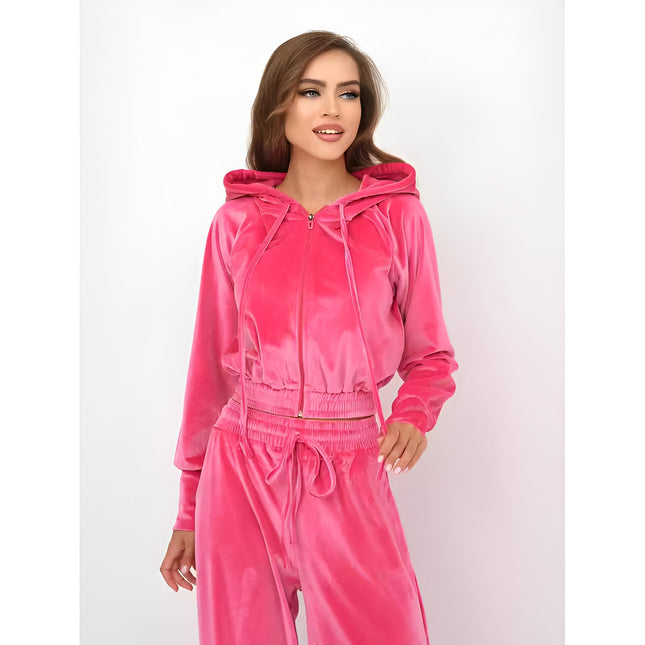 Ensemble de sport deux pièces en velours pour femme