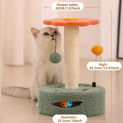 Compact Cat Climbing Frame with Sisal Scratching Post and Interactive Teasing Toys