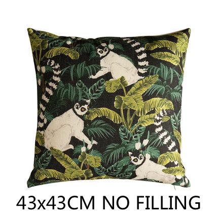 Madagascar, Jungle Animal Cushion Cover in Lush Green - Wnkrs