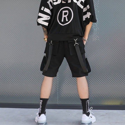 Hip Hop Multi-Pocket Black Shorts for Men - Wnkrs