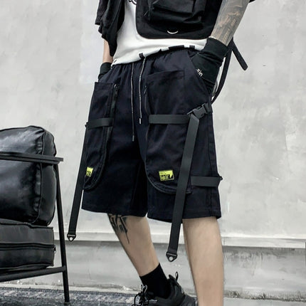 Hip Hop Multi-Pocket Black Shorts for Men - Wnkrs