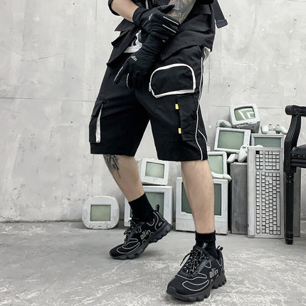 Hip Hop Multi-Pocket Black Shorts for Men - Wnkrs