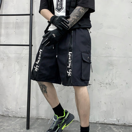 Hip Hop Multi-Pocket Black Shorts for Men - Wnkrs